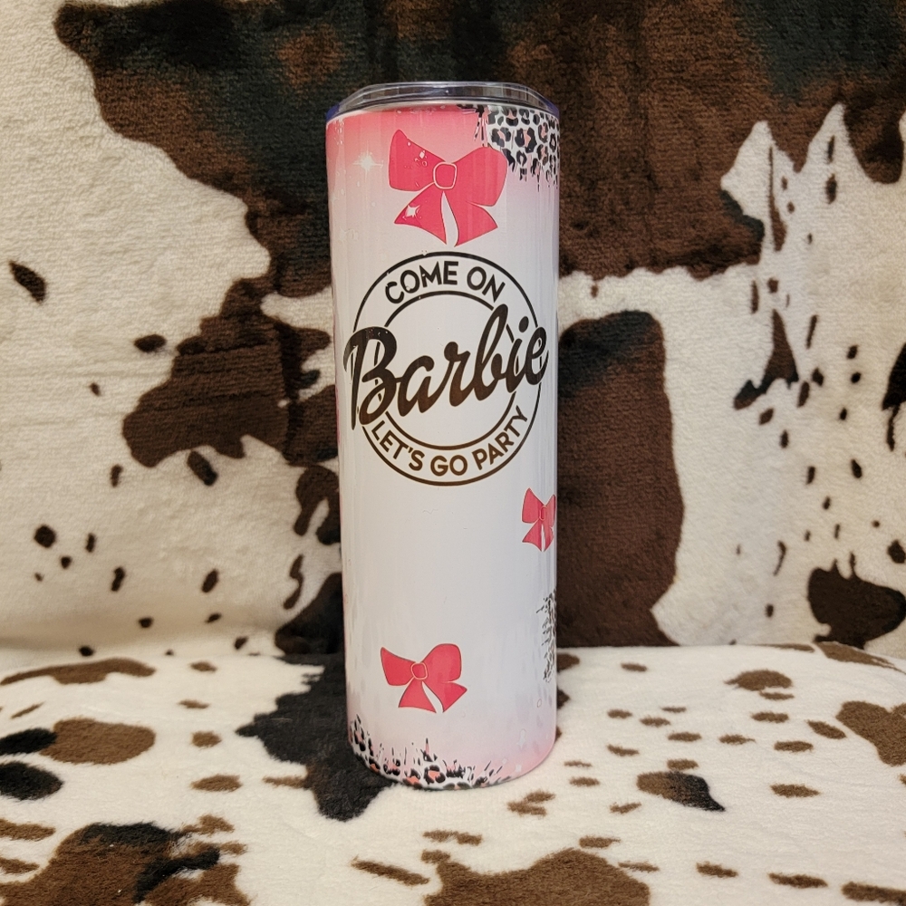 Barbie Animal Print 20oz Skinny Tumbler Insulated Cup